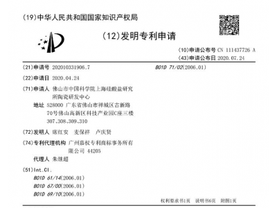 成果展示 | 一种氧化锡超滤膜及其制备方法和应用
